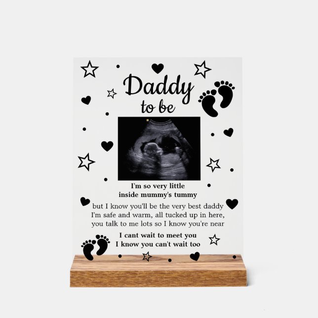 Sparkle Daddy zu Gedicht von Bump Ultrasonographie Acrylschild (Vorderseite)
