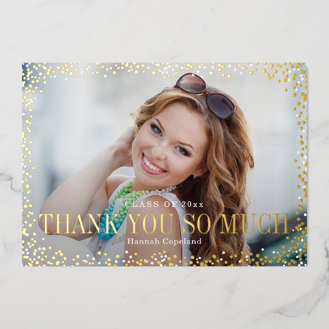 Sparkle Delight Foil Abschluss Danke Karte (Vorderseite)