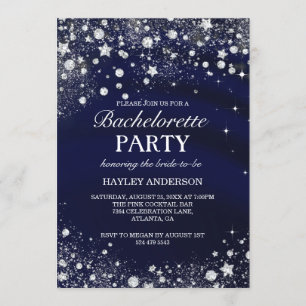 Sparkle Diamond Blue Junggeselinnen-Abschied Einla Einladung