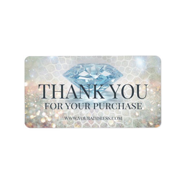 Sparkle Diamond Jewelier Designer Danke Sticker Adressaufkleber (Vorne)