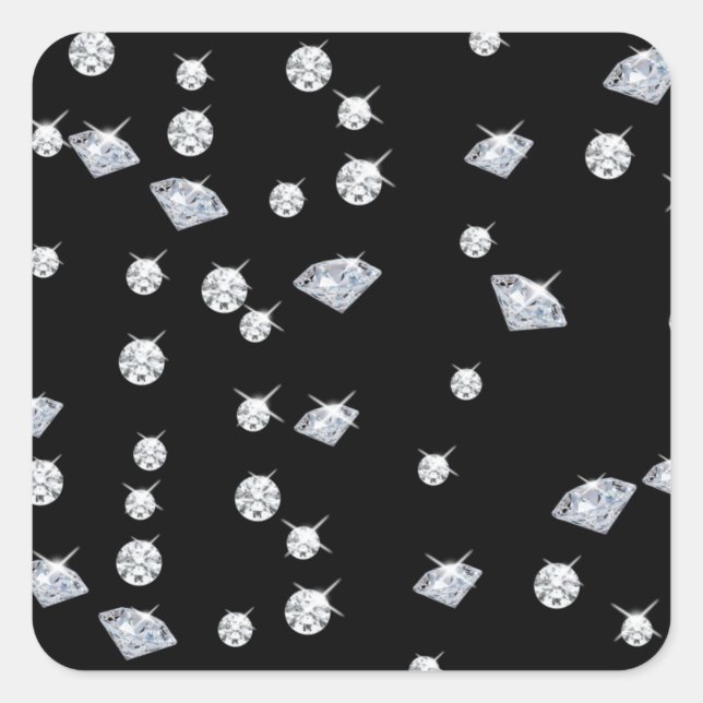 Sparkle Diamonds Quadratischer Aufkleber (Vorderseite)