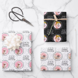 Sparkle Die Tiny Chi | Benutzerdefiniertes 2-Foto- Geschenkpapier Set