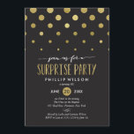 Sparkle Dots Überraschung Party Einladung<br><div class="desc">Freuen Sie sich auf eine schicke und moderne Party Einladung für jeden Geschmack. Die Goldfolie besteht aus Imitaten und ist flach bedruckt. Wählen Sie eine die Form oder ein strukturiertes Papier für eine besondere Einladung.</div>