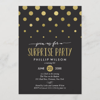 Sparkle Dots Überraschung Party Einladung