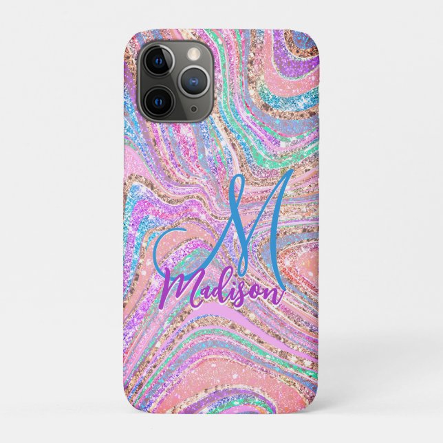 Sparkle Einicorn-Regenbogen, gürtelig marmorierte  Case-Mate iPhone Hülle (Rückseite)