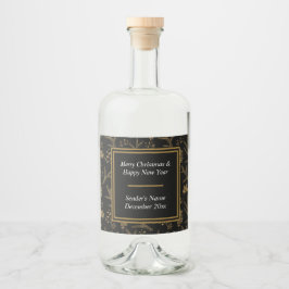 Sparkle Elegante Schwarzes Meer Alkoholflaschenetikett