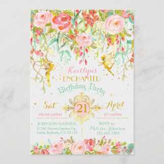 Sparkle Fairy Enchanted Garden Geburtstag Einladung