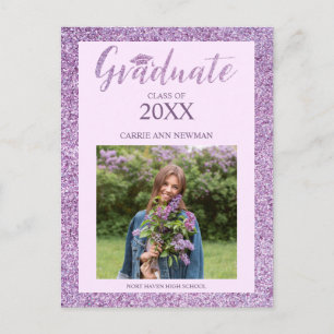 Sparkle Foto Graduate Whimsikkalligraphie Postkarte