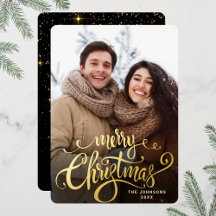 Sparkle Frohe Weihnachts-FOTO Gruß Gold