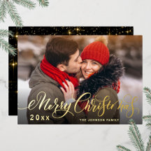 Sparkle Frohe Weihnachts-FOTO Gruß Gold