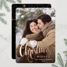 Sparkle Frohe Weihnachts-FOTO Gruß Rose Gold