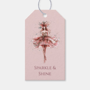 Sparkle Girl in Rosa Gold Dress Geschenkanhänger