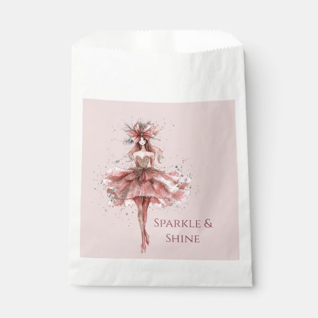 Sparkle Girl in Rosa Gold Dress Geschenktütchen (Vorderseite)