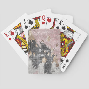 Sparkle Girly Pink Black Gold Cowgirl Cowhide Spielkarten
