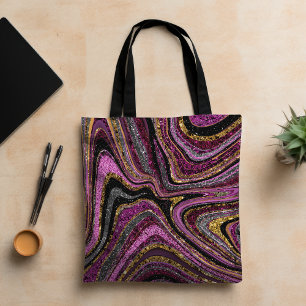 Sparkle Glam Glitzer Girl Marmor Art Rosa Tasche