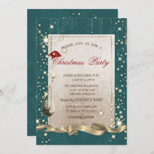 Sparkle, Glas, grünes Weihnachtsfest im Unternehme Einladung