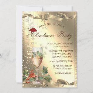 Sparkle, Glas, Holly Berry Weihnachten Einladung