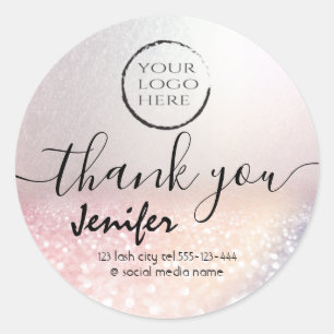 Sparkle glittery Logo danke Ihnen klassische Runds Runder Aufkleber