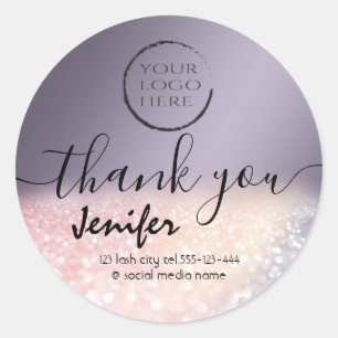 Sparkle glittery Logo danke Runder Aufkleber