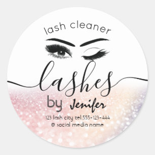 Sparkle glittery wink lash extension lash reiniger runder aufkleber