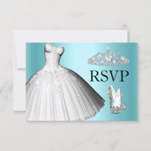 Sparkle Glitzer Dress & Heelses Quinceanera UAWG Einladung