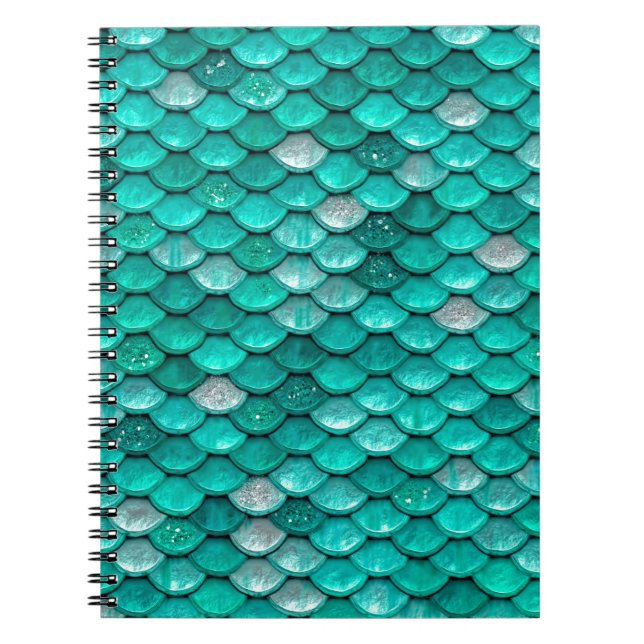 Sparkle Glitzer Green Aqua Mermaid Scales Notizblock (Vorderseite)