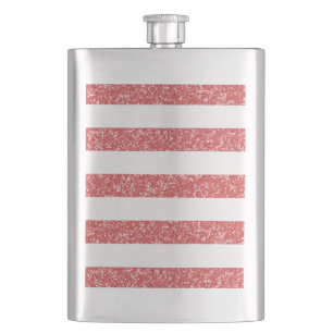 Sparkle Glitzer Look Stripes Classic Flask Flachmann
