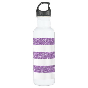 Sparkle Glitzer Look Stripes Edelstahlflasche