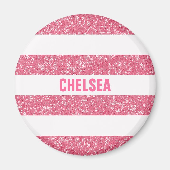 Sparkle Glitzer Look Stripes Magnet (Vorne)