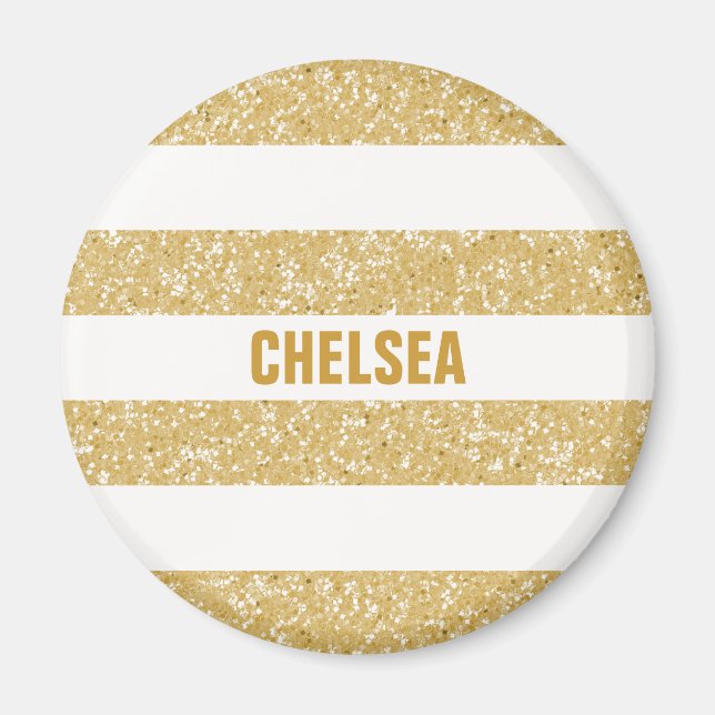 Sparkle Glitzer Look Stripes Magnet (Vorne)