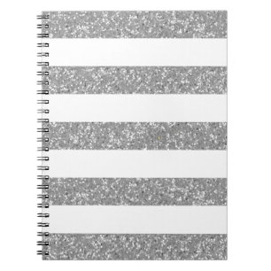 Sparkle Glitzer Look Stripes Notebook Notizblock