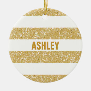 Sparkle Glitzer Look Stripes Ornament