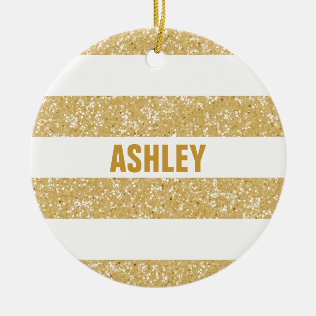 Sparkle Glitzer Look Stripes Ornament (Vorne)