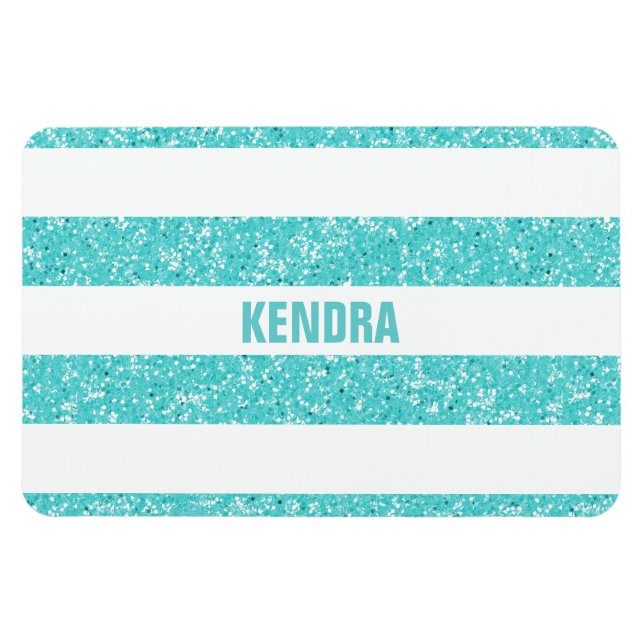 Sparkle Glitzer Look Stripes Premium Magnet (Horizontal)