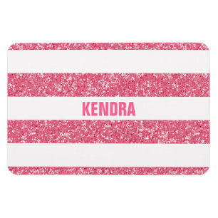 Sparkle Glitzer Look Stripes Premium Magnet