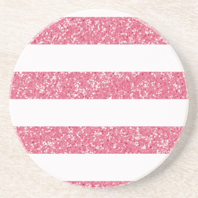 Sparkle Glitzer Look Stripes Untersetzer (Vorne)