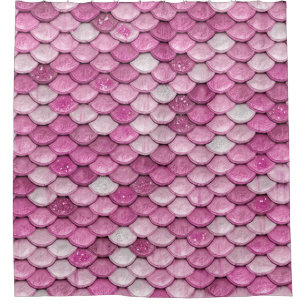 Sparkle Glitzer Rosa Lila Meerjungenskala Duschvorhang