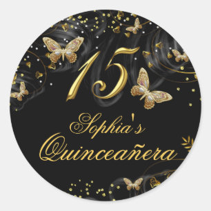 Sparkle Gold & Black Butterfly Sticker