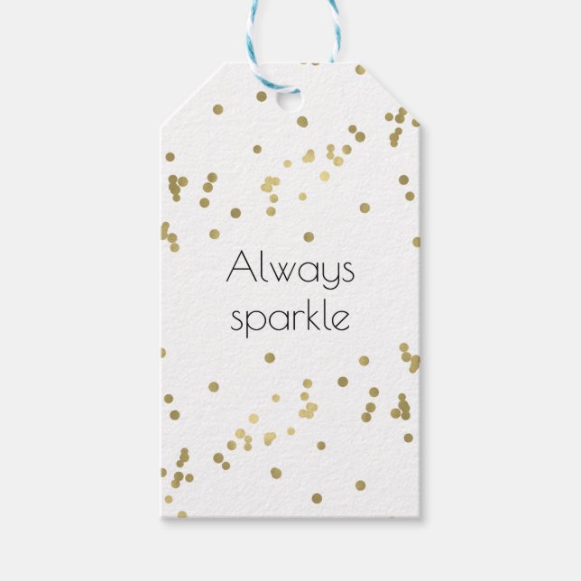 Sparkle Gold Confetti Geschenkanhänger (Vorderseite)