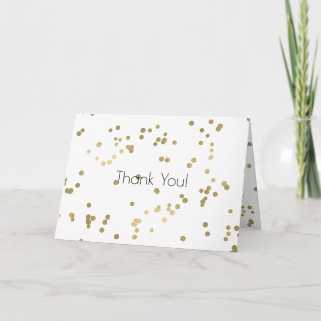 Sparkle Gold Confetti Vielen Dank Dankeskarte (Vorderseite)