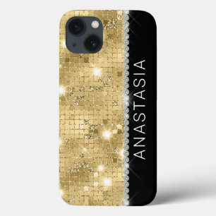 Sparkle Gold Glitzer Individuelle Name Case-Mate iPhone Hülle