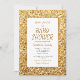 Sparkle Gold Glitzer Kinderdusche Einladung