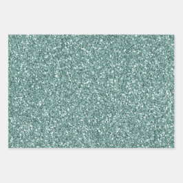 Sparkle Green Glitz Gold Glitzer Geschenkpapier Set
