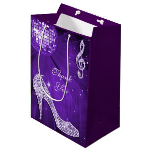 Sparkle Heelses Lila Disco Ball Geburtstag Vielen  Mittlere Geschenktüte