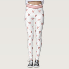Sparkle Herz rosa auf Weiß Leggings