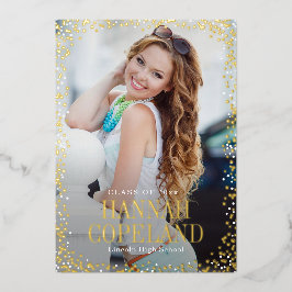 Sparkle Highlights Abschluss Portrait Foto Folieneinladung