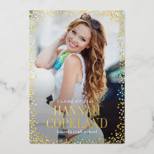 Sparkle Highlights Abschluss Portrait Foto Folieneinladung