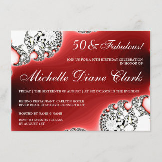 Sparkle Jewelry Red Women's Birthday Einladung
