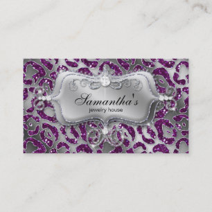 Sparkle Juwelier Business Card Zebra Silver Lila Visitenkarte
