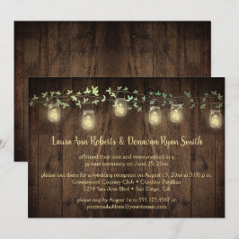 Sparkle Lights Mason Jar Ivy Empfang nur Einladung